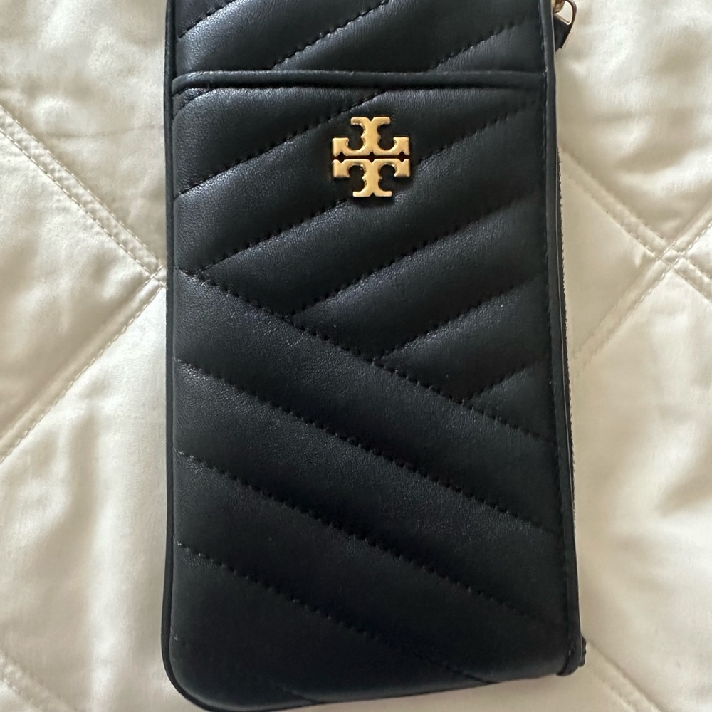 Tory Burch Black Quilted Phone Case